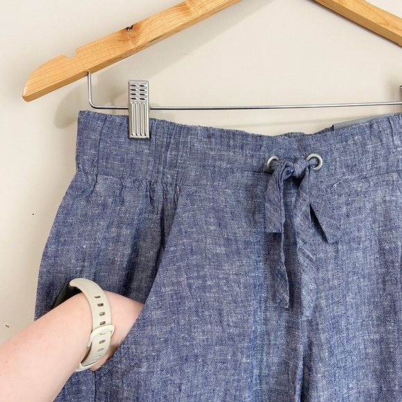 NWT Van Heusen Blue Linen Joggers with Elastic Waistband - Picture 3 of 6